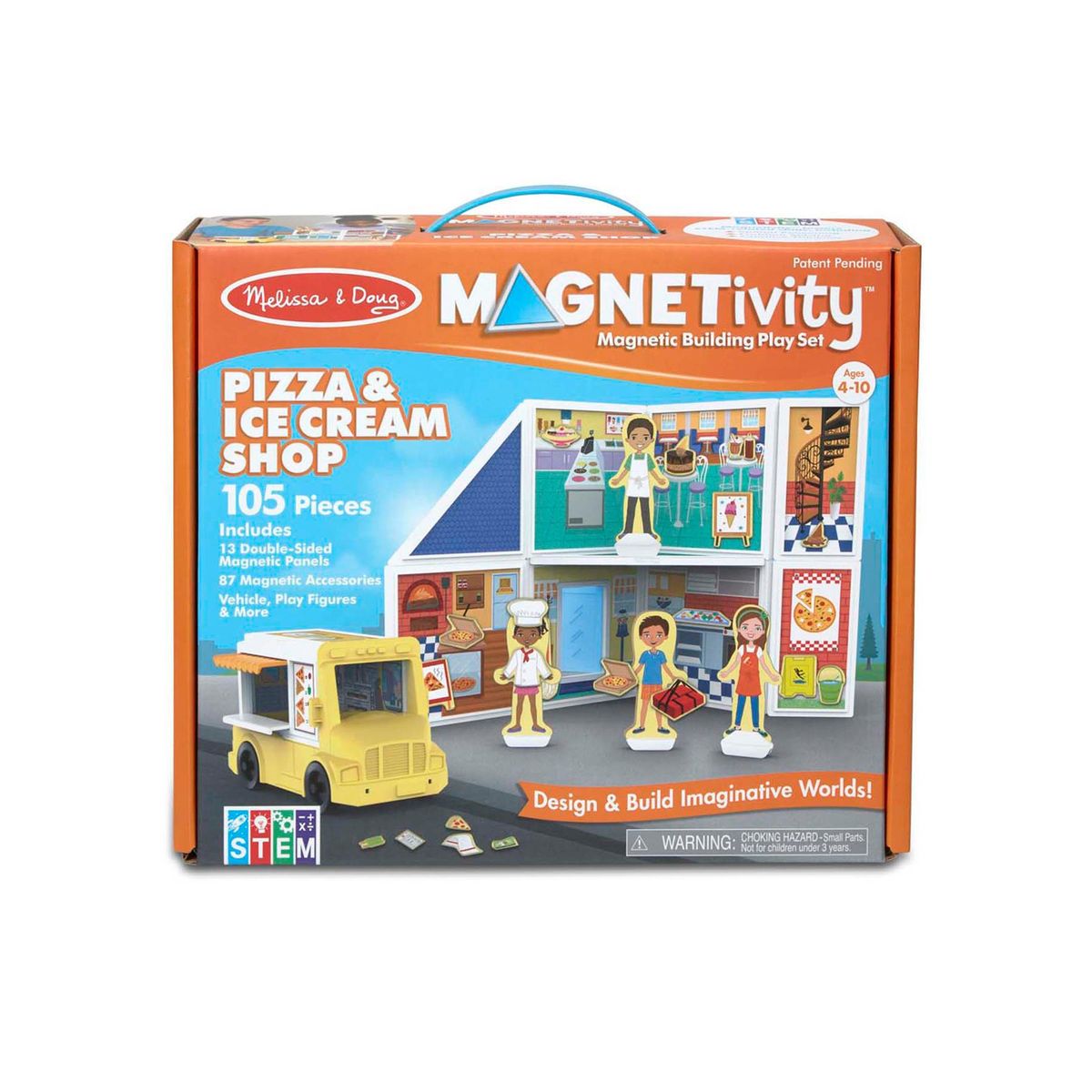 Melissa & Doug - Melissa & Doug Magnetivity - Pizza & Ice Cream Shop - Playful Panda