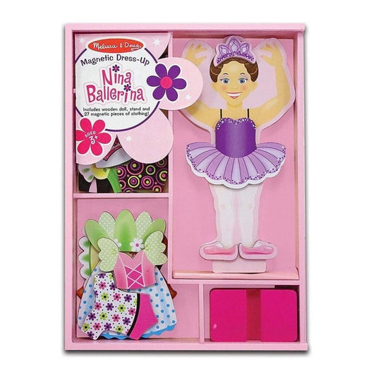 Melissa & Doug - Melissa & Doug Nina Ballerina Magnetic Dress-Up Set - Playful Panda