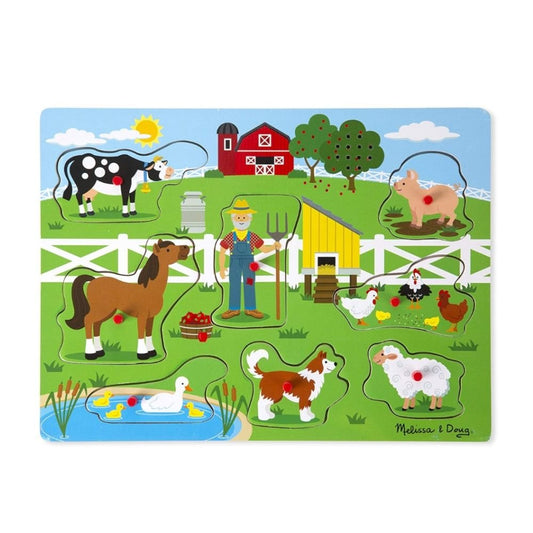 Melissa & Doug - Melissa & Doug Old MacDonald’s Farm Sound Puzzle - Playful Panda