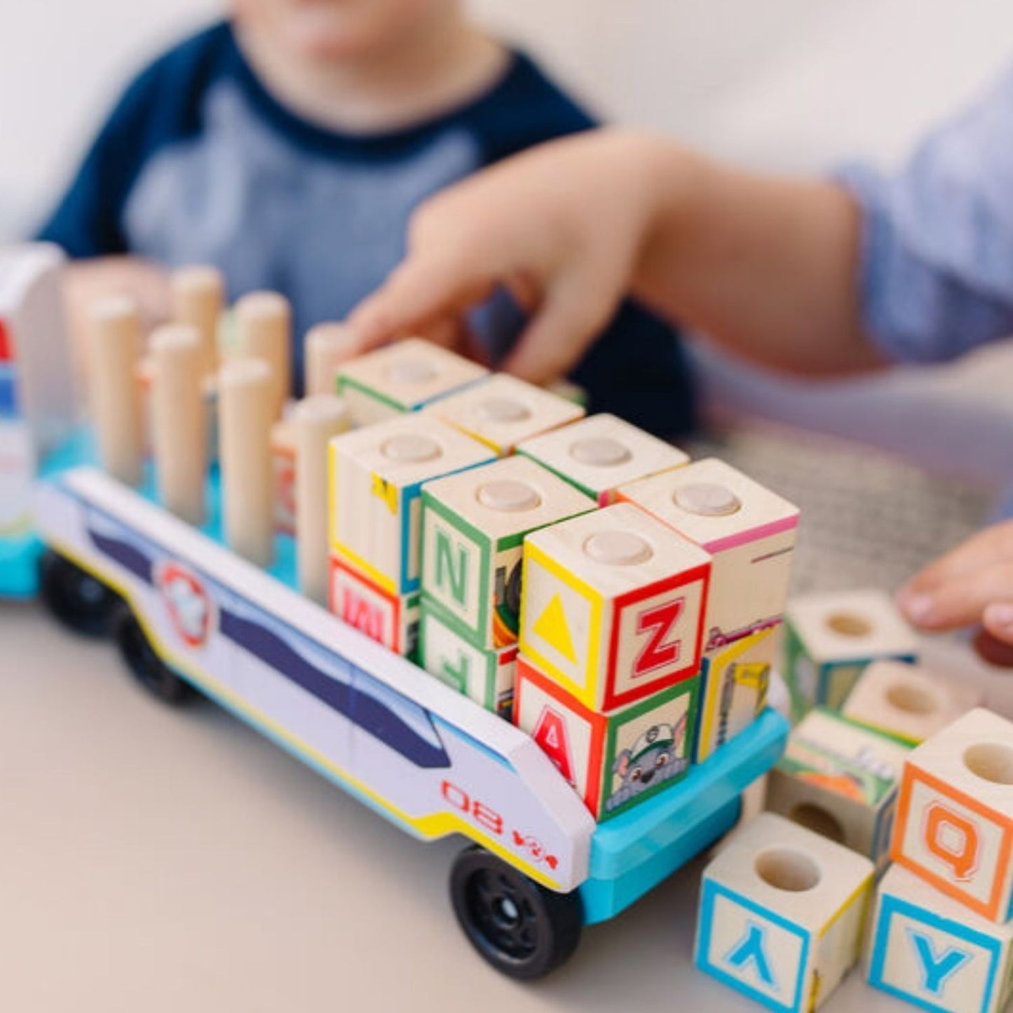 Melissa & Doug - Melissa & Doug Paw Patrol Wooden ABC Block Truck - Playful Panda