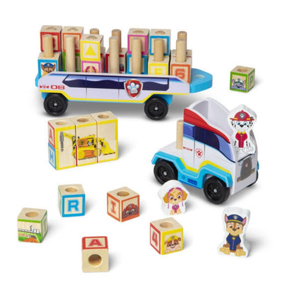 Melissa & Doug - Melissa & Doug Paw Patrol Wooden ABC Block Truck - Playful Panda