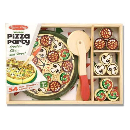 Melissa & Doug - Melissa & Doug Pizza Party Wooden Play Food - Playful Panda