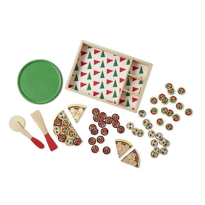 Melissa & Doug - Melissa & Doug Pizza Party Wooden Play Food - Playful Panda