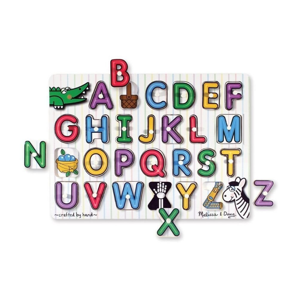 Melissa & Doug - Melissa & Doug See-Inside Alphabet Peg Puzzle - Playful Panda