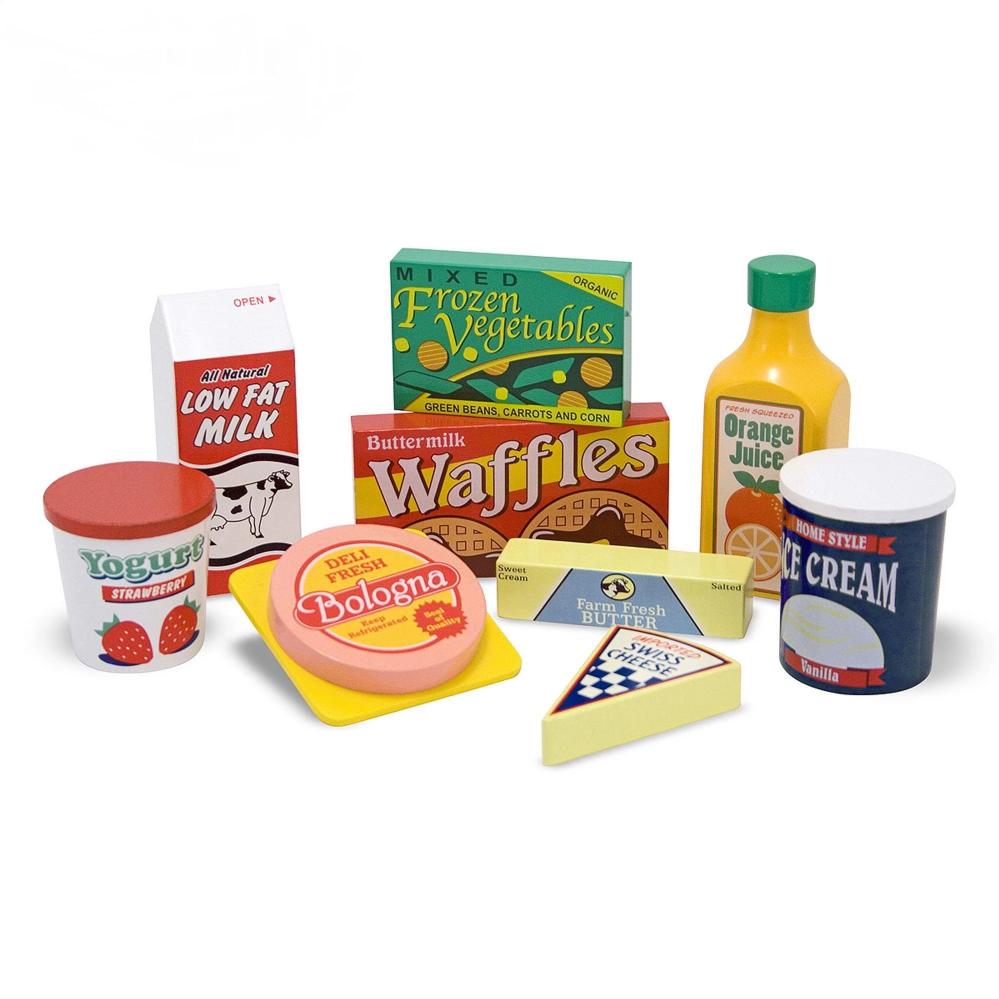 Melissa & Doug - Melissa & Doug Wooden Fridge Food Set - Playful Panda