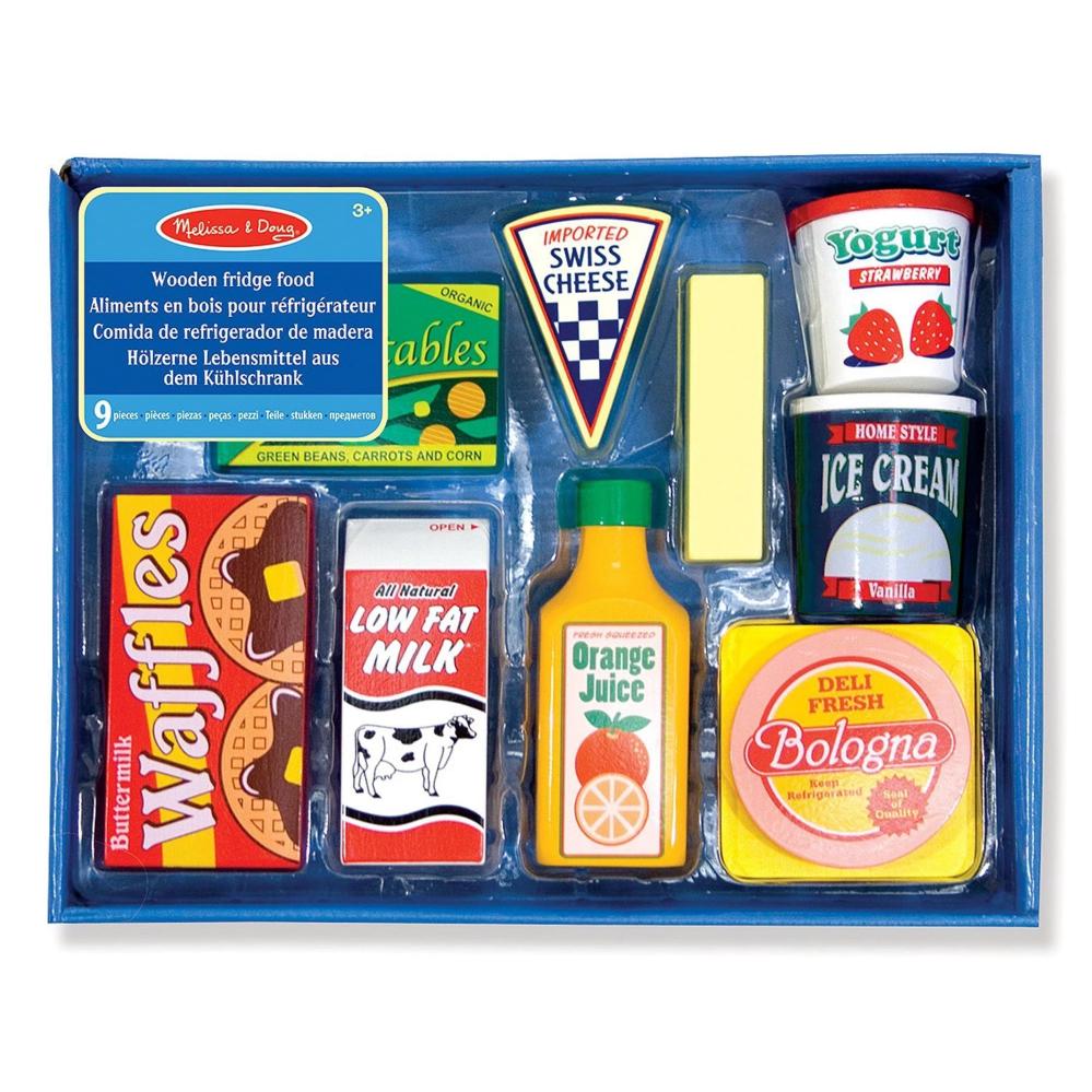 Melissa & Doug - Melissa & Doug Wooden Fridge Food Set - Playful Panda