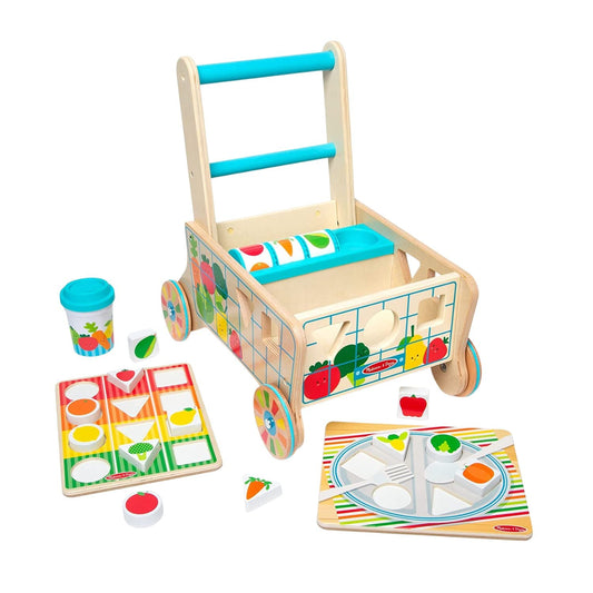 Melissa & Doug - Melissa & Doug Wooden Shape Sorting Grocery Cart - Playful Panda