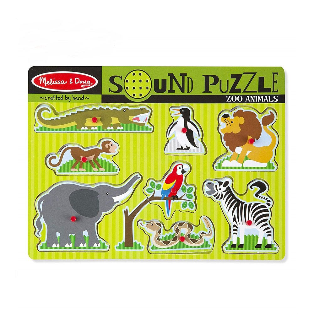 Melissa & Doug - Melissa & Doug Zoo Animals Sound Puzzle – 8 Pieces - Playful Panda